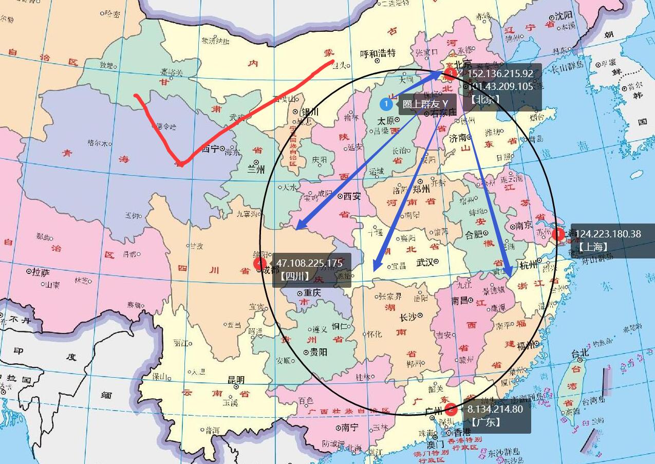 入圈内范围不大，直接选择列表上最低延迟的节点建主