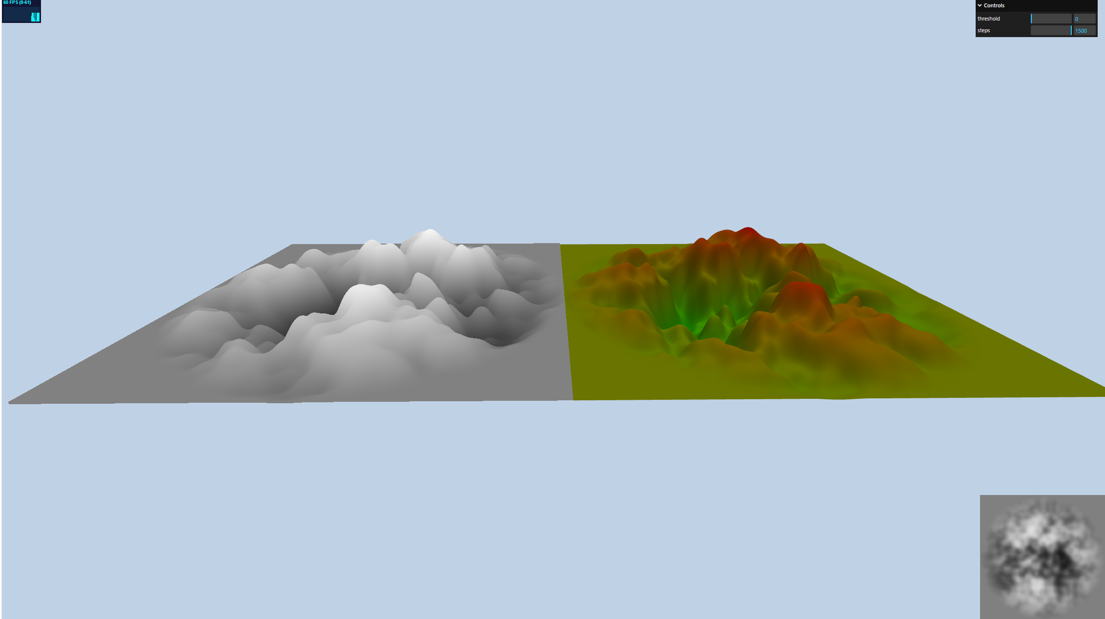 three可视化地形深度图