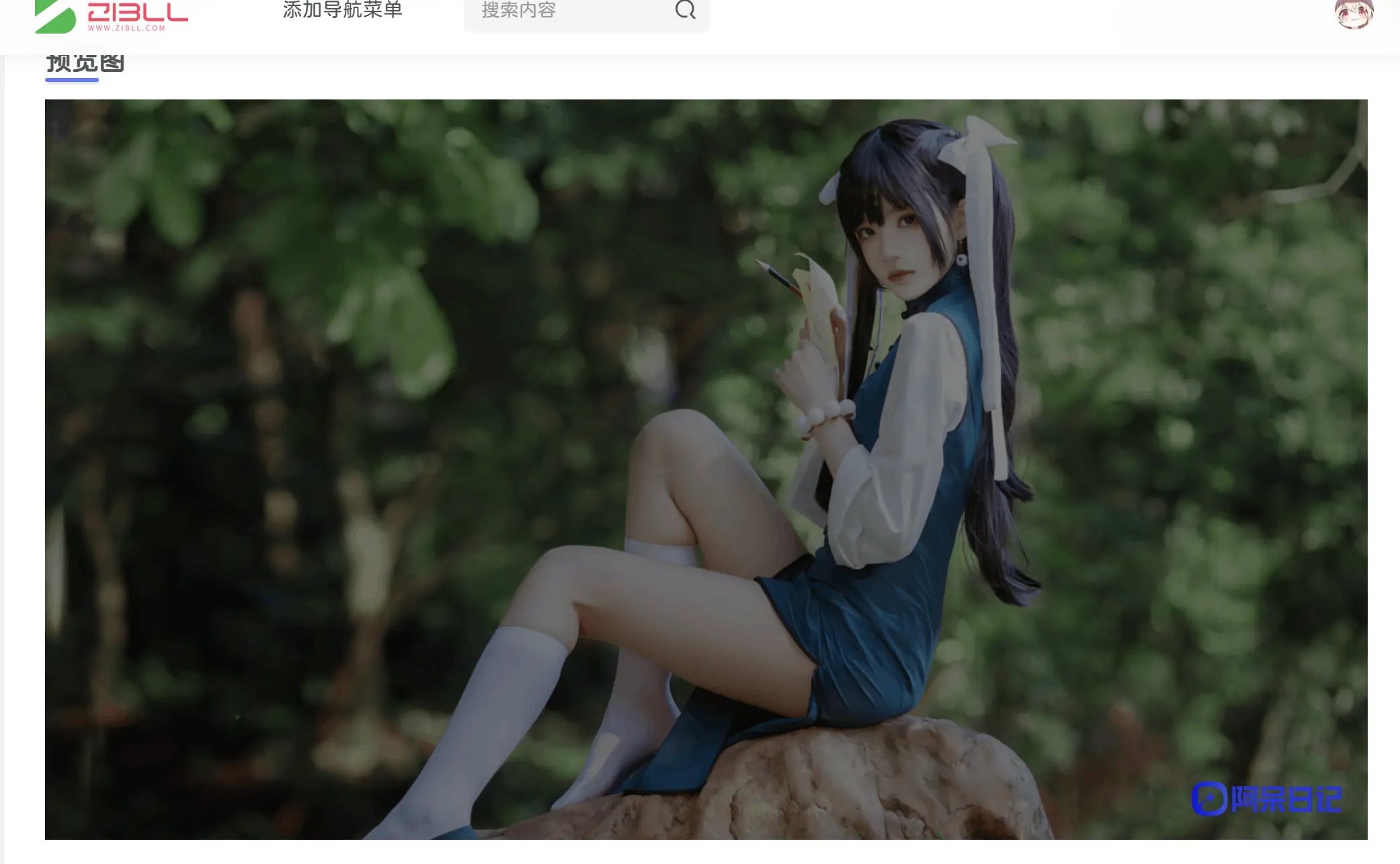 子比主题 – 给文章页图片添加遮罩版权图片-阿呆日记