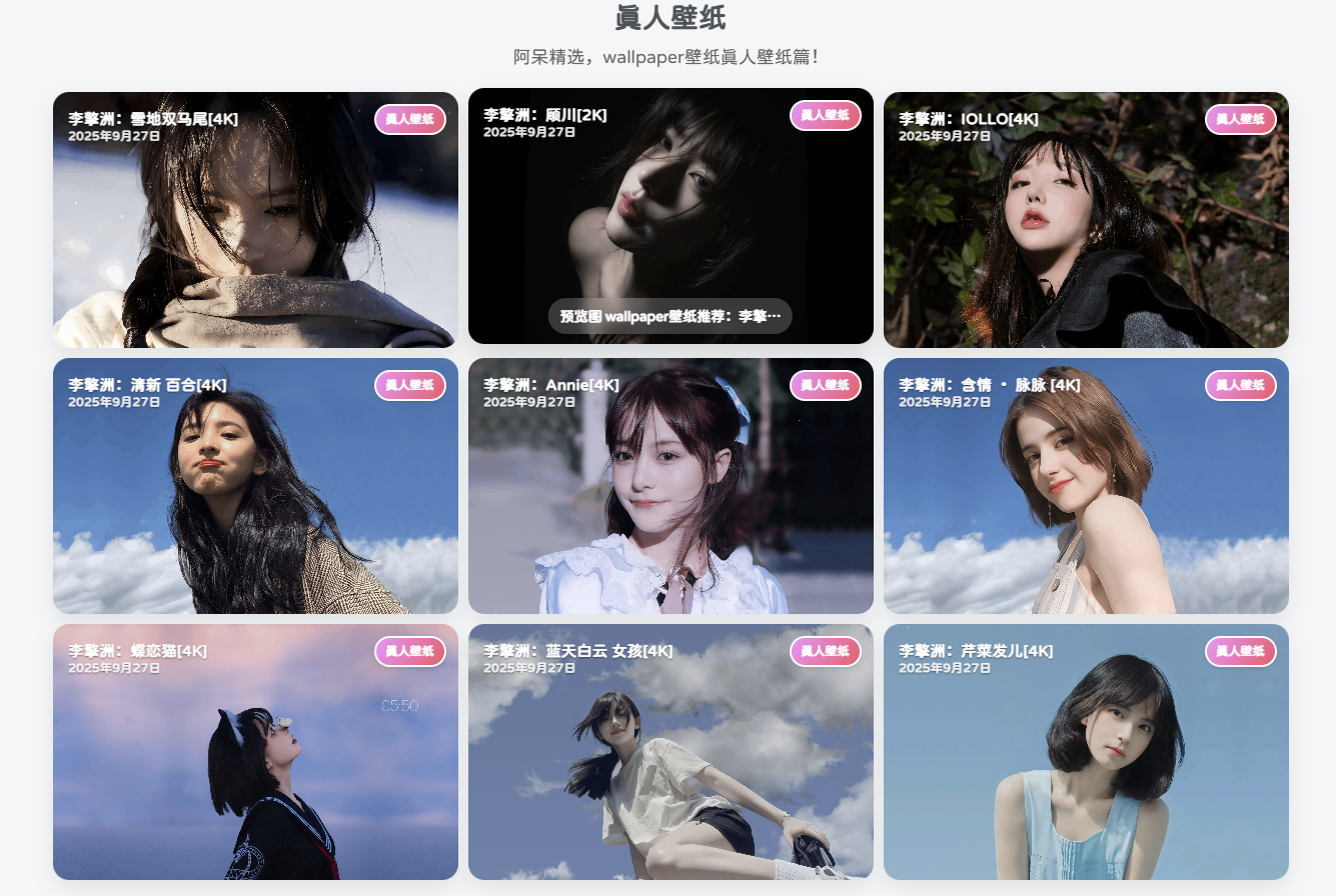 子比主题-九宫格图片小工具-阿呆日记