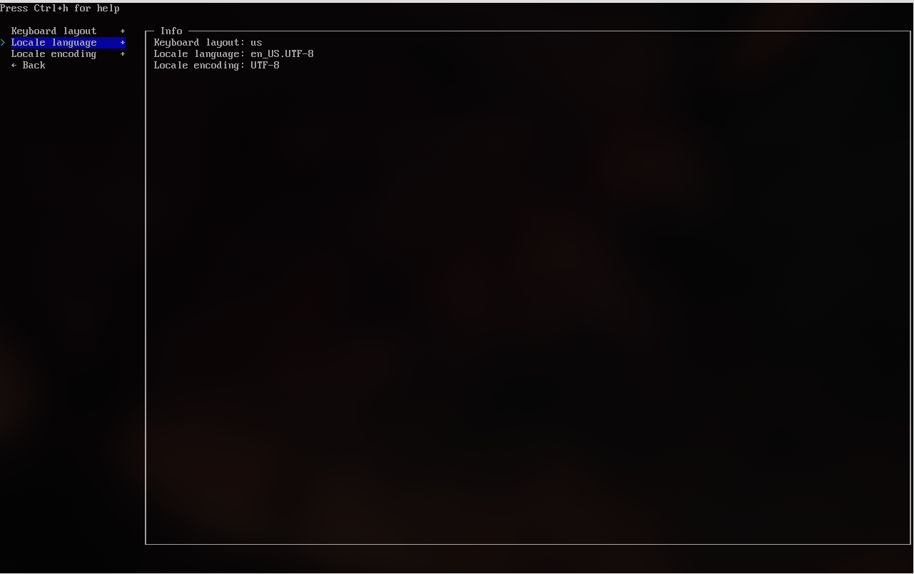 进入后选择Locale language并回车