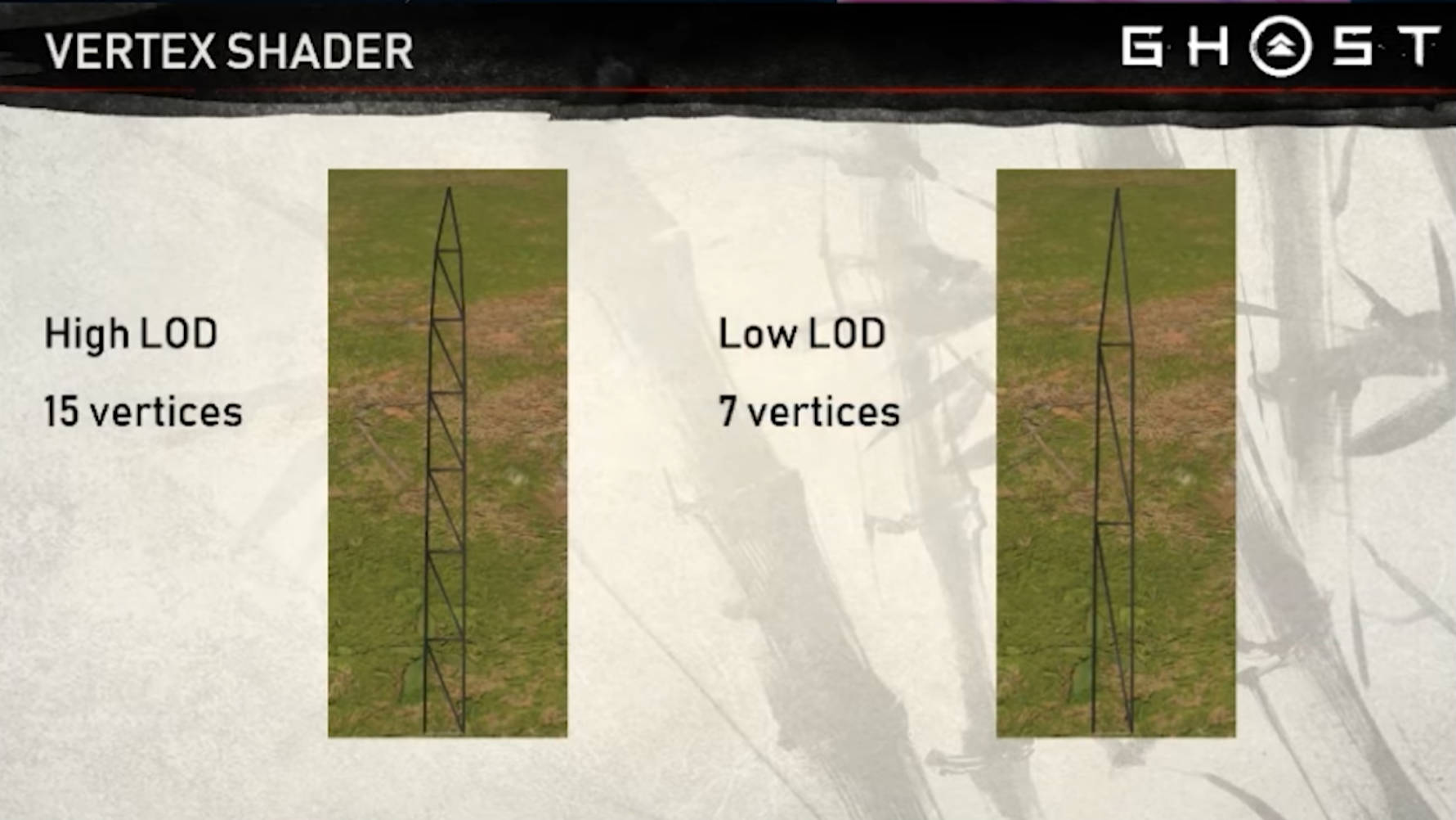 顶点颜色标记区分 草叶左右侧