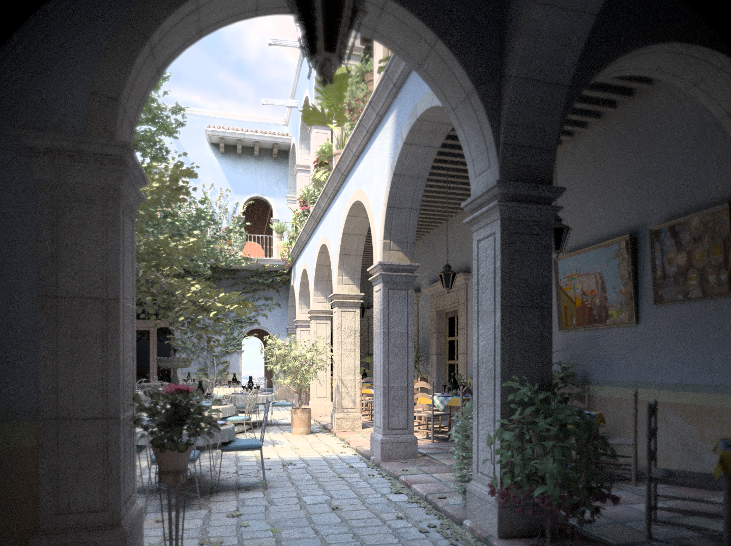 1次反弹 One-bounce global illumination (dir + indir )