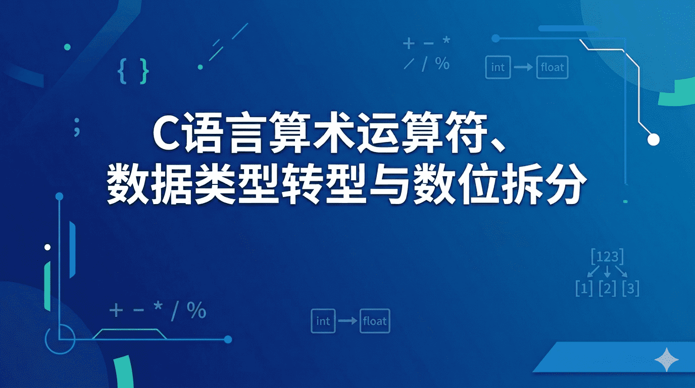 C语言算术运算符、数据类型转型与数位拆分