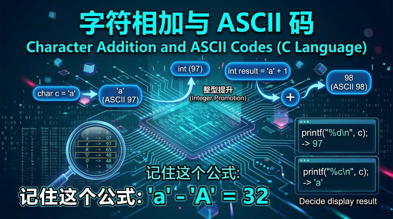 字符相加(char类型)与 ASCII 码
