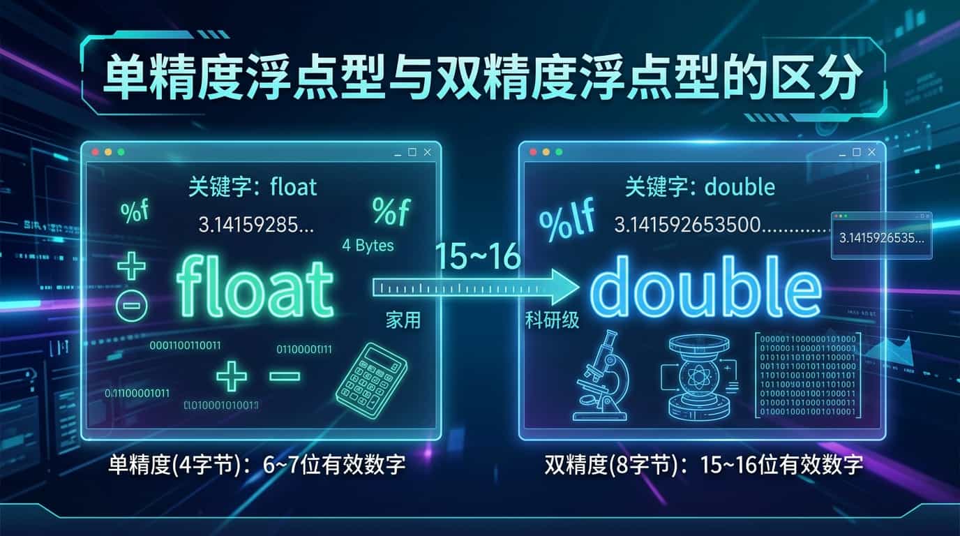 单精度浮点型与双精度浮点型的区分